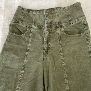 Dark green high waisted corduroy pants